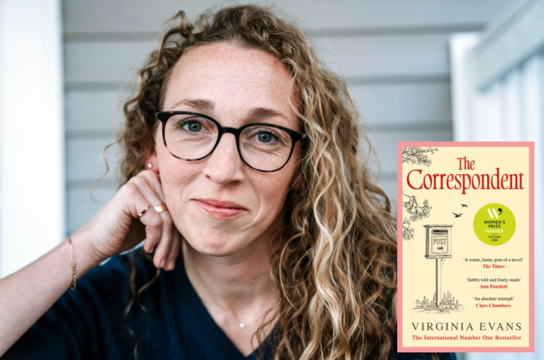 Virginia Evans headshot and The Correspondent Book Cover